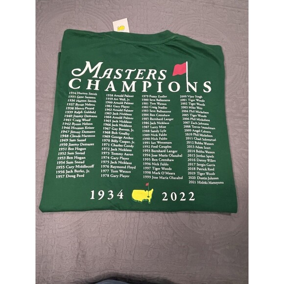2022 Authentic Masters T Shirt Double Sided Men’s Green Augusta XL - Picture 5 of 6